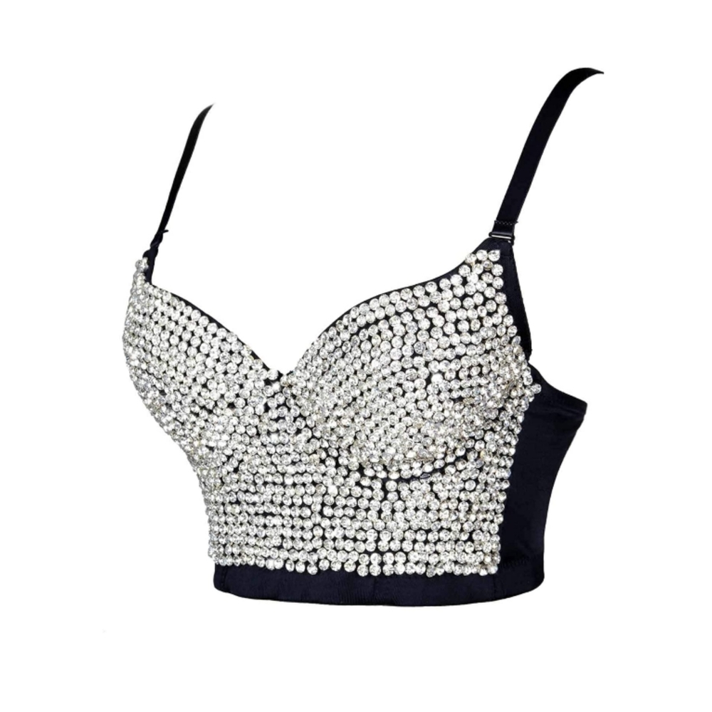 Rhinestone Bustier Crop Top